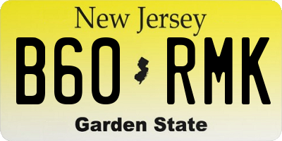 NJ license plate B60RMK