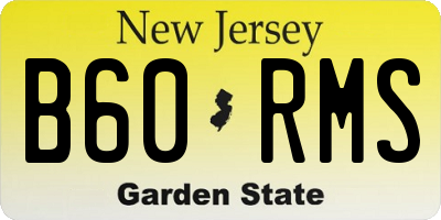 NJ license plate B60RMS