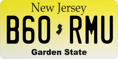 NJ license plate B60RMU