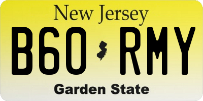 NJ license plate B60RMY