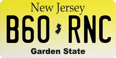 NJ license plate B60RNC
