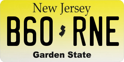 NJ license plate B60RNE