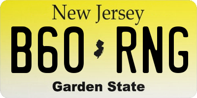 NJ license plate B60RNG