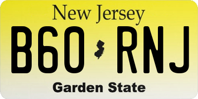 NJ license plate B60RNJ