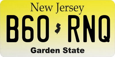 NJ license plate B60RNQ