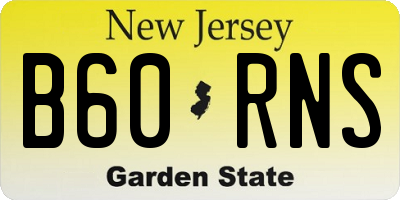 NJ license plate B60RNS