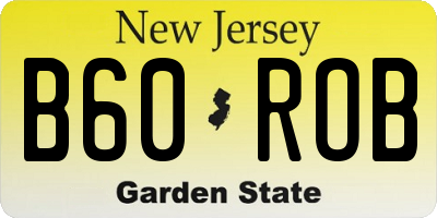 NJ license plate B60ROB