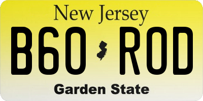 NJ license plate B60ROD