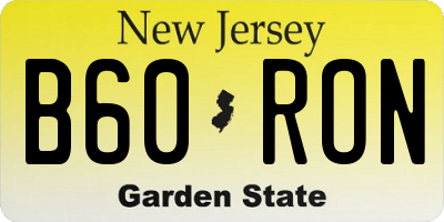 NJ license plate B60RON