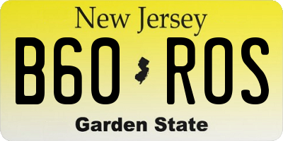 NJ license plate B60ROS