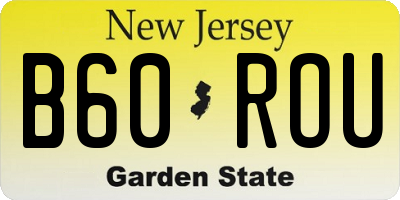 NJ license plate B60ROU