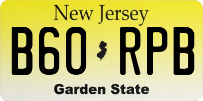 NJ license plate B60RPB