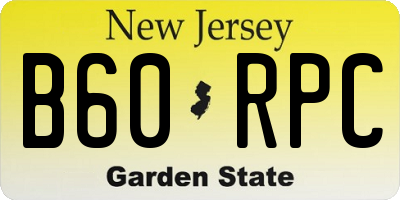NJ license plate B60RPC