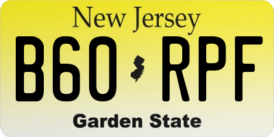 NJ license plate B60RPF