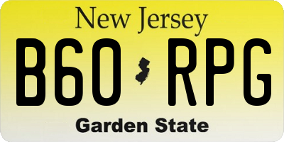 NJ license plate B60RPG