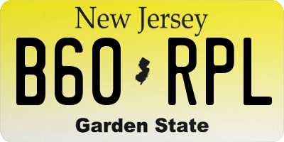 NJ license plate B60RPL