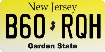 NJ license plate B60RQH