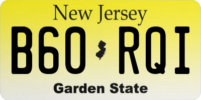 NJ license plate B60RQI