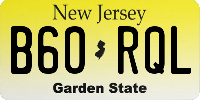 NJ license plate B60RQL
