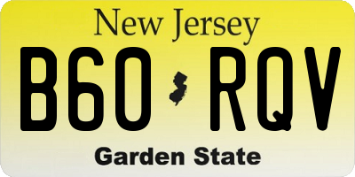 NJ license plate B60RQV