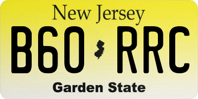 NJ license plate B60RRC