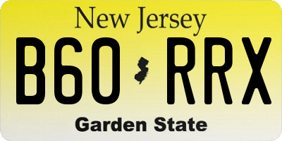 NJ license plate B60RRX