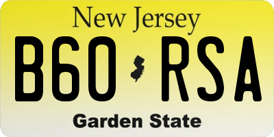 NJ license plate B60RSA