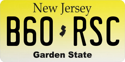 NJ license plate B60RSC