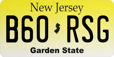 NJ license plate B60RSG