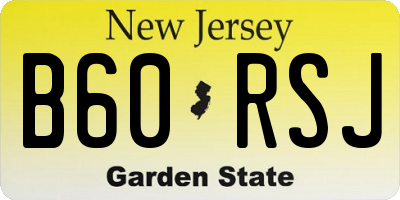 NJ license plate B60RSJ