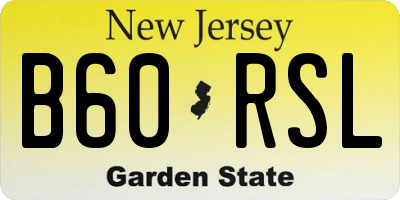 NJ license plate B60RSL