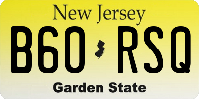 NJ license plate B60RSQ