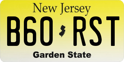 NJ license plate B60RST