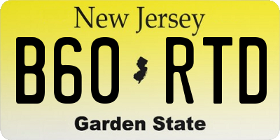NJ license plate B60RTD