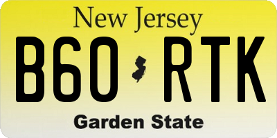 NJ license plate B60RTK