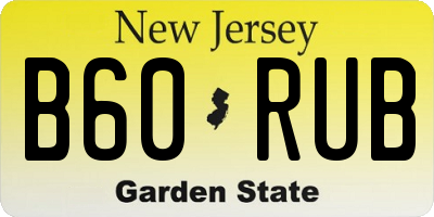 NJ license plate B60RUB