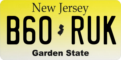 NJ license plate B60RUK