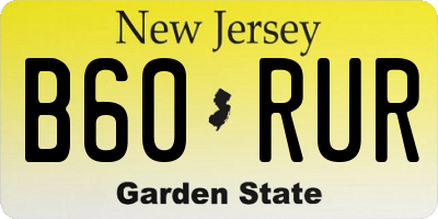 NJ license plate B60RUR