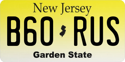 NJ license plate B60RUS