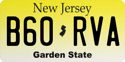 NJ license plate B60RVA