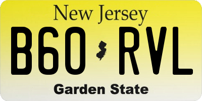 NJ license plate B60RVL