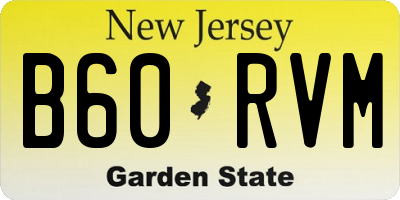 NJ license plate B60RVM
