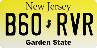 NJ license plate B60RVR