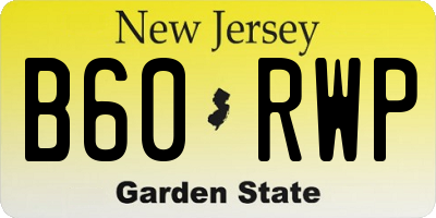 NJ license plate B60RWP