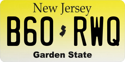 NJ license plate B60RWQ