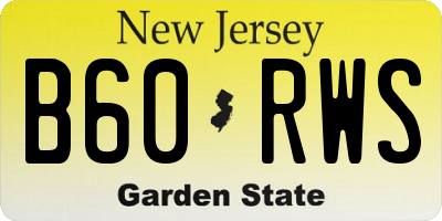 NJ license plate B60RWS