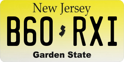 NJ license plate B60RXI