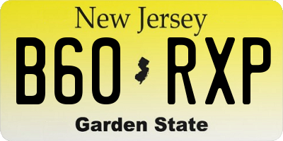 NJ license plate B60RXP