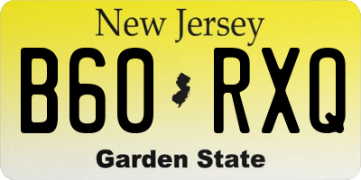 NJ license plate B60RXQ