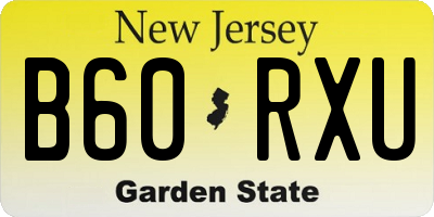 NJ license plate B60RXU